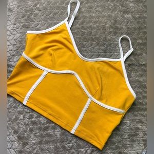 Yellow & white crop top